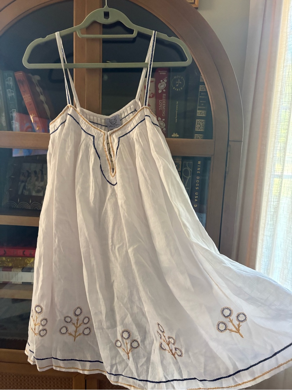 NWT Thierry Colson Zenobia Pintucked Embroidered Mini Dress size XS - Picture 3 of 10